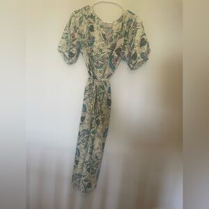 LOFT Cream Floral Maxi Dress